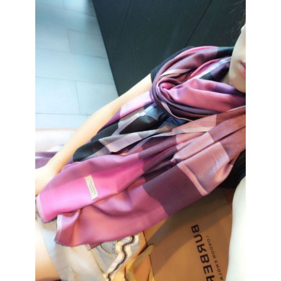 Replica Burberry classic thin section encryption texture velvet scarf Purple