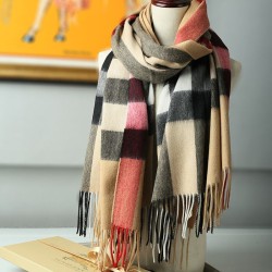 Fake Burberry Classic Check Cashmere Shawl 70 x 200 Brown Replica