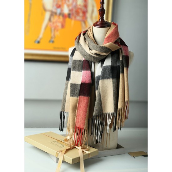 Fake Burberry Classic Check Cashmere Shawl 70 x 200 Brown Replica
