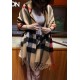 Fake Burberry Classic Check Cashmere Shawl 70 x 200 Brown Replica