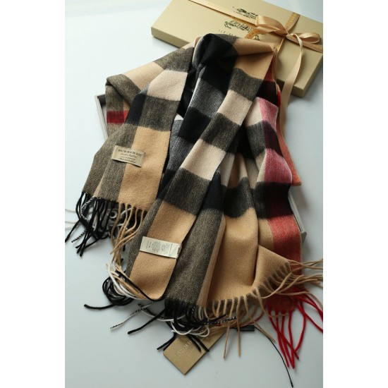 Fake Burberry Classic Check Cashmere Shawl 70 x 200 Brown Replica