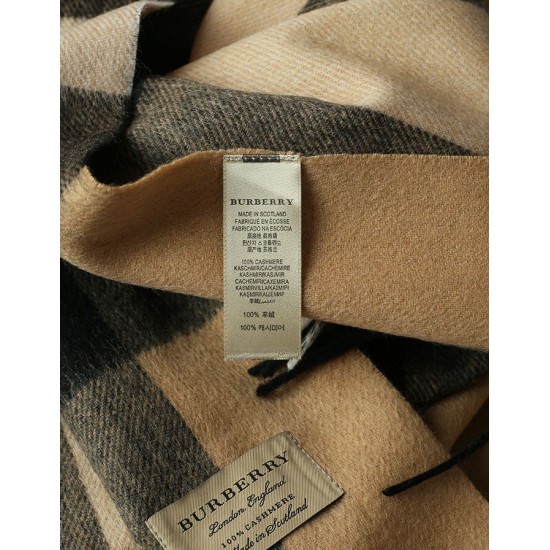 Fake Burberry Classic Check Cashmere Shawl 70 x 200 Brown Replica