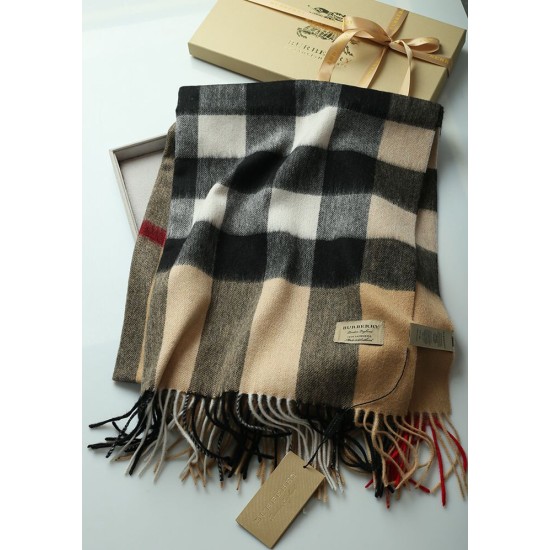 Fake Burberry Classic Check Cashmere Shawl 70 x 200 Brown Replica