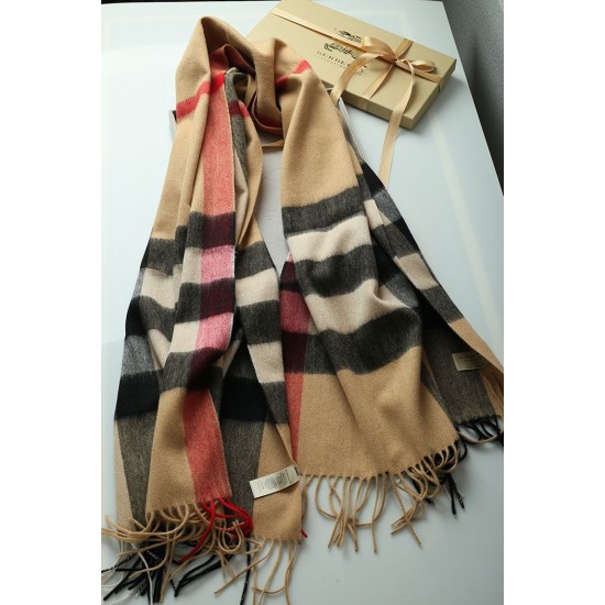 Fake Burberry Classic Check Cashmere Shawl 70 x 200 Brown Replica
