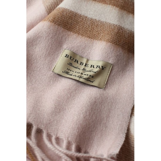 Replica Burberry Classic Check Cashmere Shawl 70 x 200 Pink