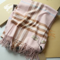Replica Burberry Classic Check Cashmere Shawl 70 x 200 Pink
