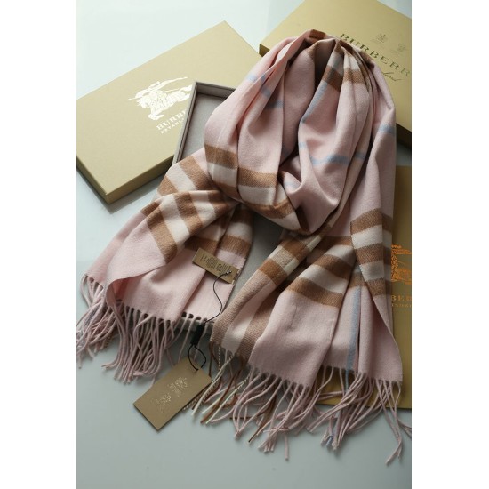 Replica Burberry Classic Check Cashmere Shawl 70 x 200 Pink