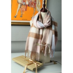 Fake Burberry Classic Check Cashmere Shawl 70 x 200 Apricot Replica