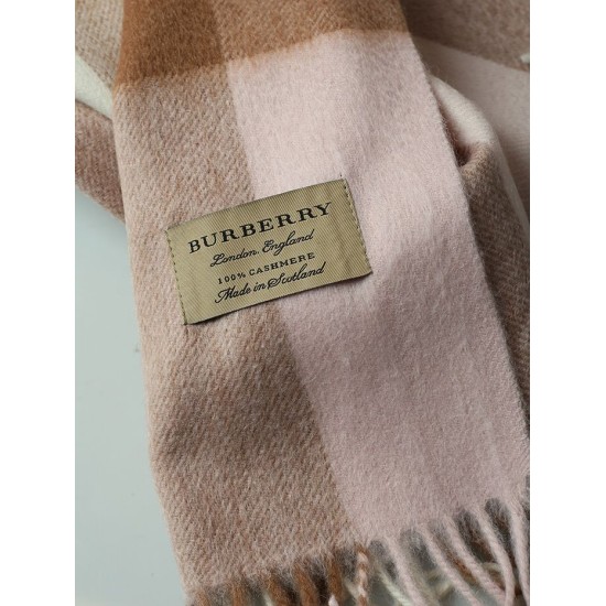 Fake Burberry Classic Check Cashmere Shawl 70 x 200 Apricot Replica