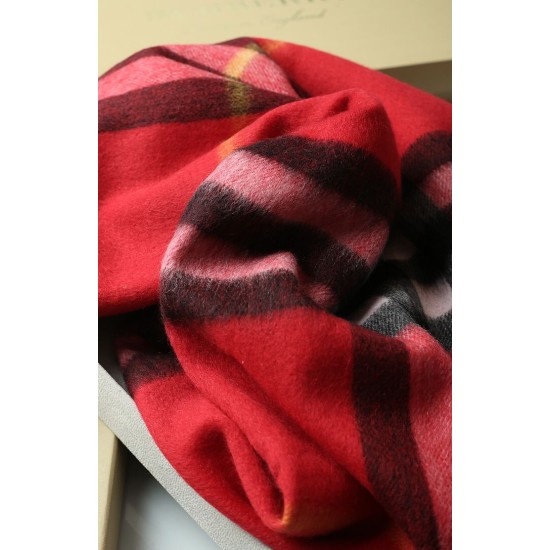 Replica Burberry Classic Check Cashmere Shawl 70 x 200 Red
