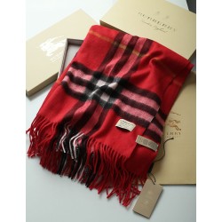 Replica Burberry Classic Check Cashmere Shawl 70 x 200 Red