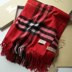 Replica Burberry Classic Check Cashmere Shawl 70 x 200 Red