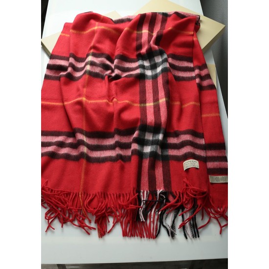 Replica Burberry Classic Check Cashmere Shawl 70 x 200 Red