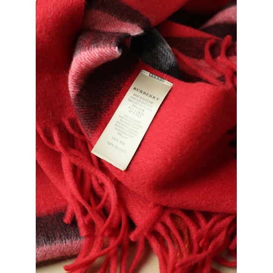 Replica Burberry Classic Check Cashmere Shawl 70 x 200 Red
