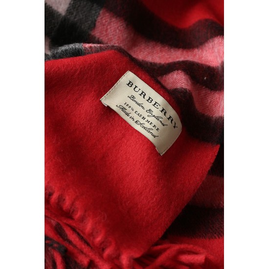 Replica Burberry Classic Check Cashmere Shawl 70 x 200 Red