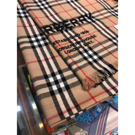 Replica Burberry Vintage Check Horseferry Cashmere Shawl 100 x 200