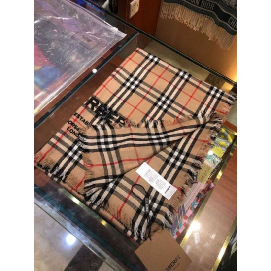 Replica Burberry Vintage Check Horseferry Cashmere Shawl 100 x 200