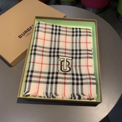 Replica Burberry TB Check Horseferry Cashmere Shawl 70 x 200 Black
