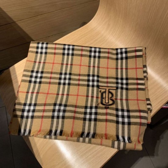 Replica Burberry TB Check Horseferry Cashmere Shawl 70 x 200 Brown