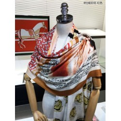Replica Burberry Oyster Print Cashmere Shawl 110 x 200 Red