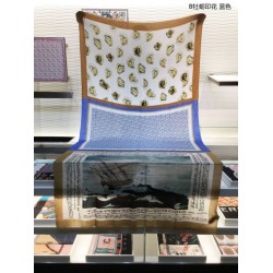 Fake Burberry Oyster Print Cashmere Shawl 110 x 200 Blue Replica