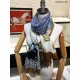 Fake Burberry Oyster Print Cashmere Shawl 110 x 200 Blue Replica