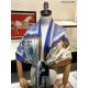 Fake Burberry Oyster Print Cashmere Shawl 110 x 200 Blue Replica