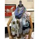 Fake Burberry Oyster Print Cashmere Shawl 110 x 200 Blue Replica