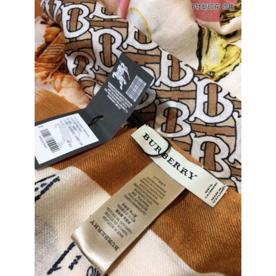 Fake Burberry Oyster Print Cashmere Shawl 110 x 200 Coffee Replica