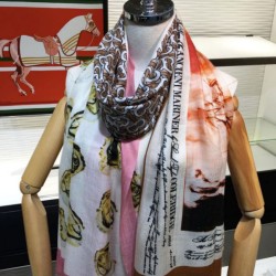 Fake Burberry Oyster Print Cashmere Shawl 110 x 200 Coffee Replica