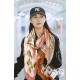 Fake Burberry Oyster Print Cashmere Shawl 110 x 200 Coffee Replica