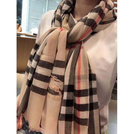 Fake Burberry Classic Horse Cashmere Shawl Beige Replica