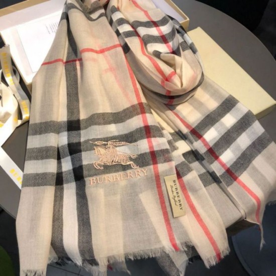 Fake Burberry Classic Horse Cashmere Shawl Beige Replica