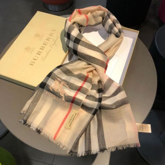 Fake Burberry Classic Horse Cashmere Shawl Beige Replica