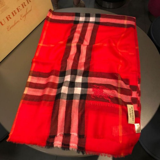 Replica Burberry Classic Horse Cashmere Shawl Red