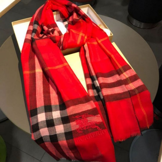 Replica Burberry Classic Horse Cashmere Shawl Red