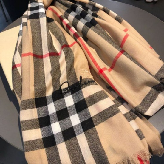 Replica Burberry Classic Check Cashmere Shawl 70 x 220 Brown