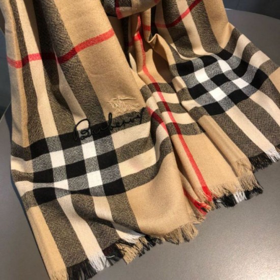 Replica Burberry Classic Check Cashmere Shawl 70 x 220 Brown
