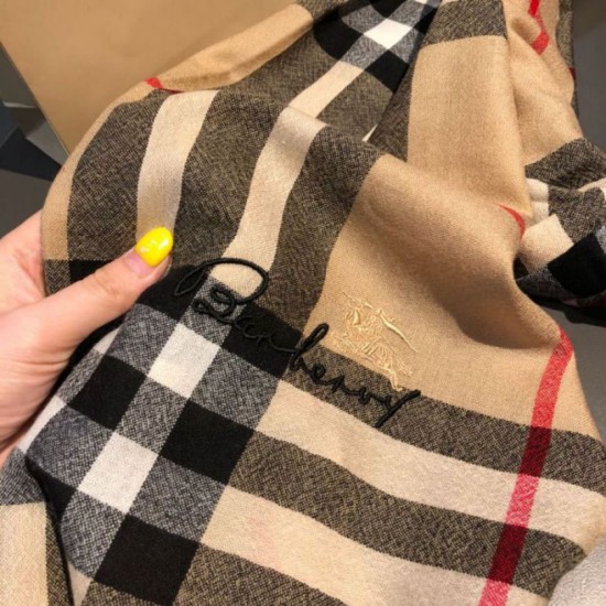 Replica Burberry Classic Check Cashmere Shawl 70 x 220 Brown