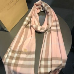 Replica Burberry Classic Check Cashmere Shawl 70 x 220 Pink