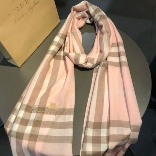 Replica Burberry Classic Check Cashmere Shawl 70 x 220 Pink