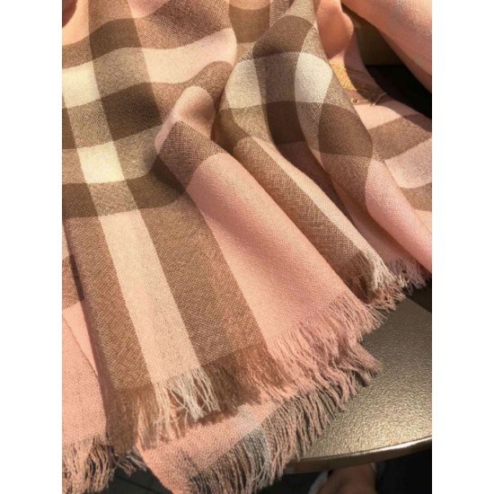 Replica Burberry Classic Check Cashmere Shawl 70 x 220 Pink