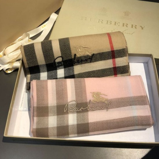 Replica Burberry Classic Check Cashmere Shawl 70 x 220 Pink