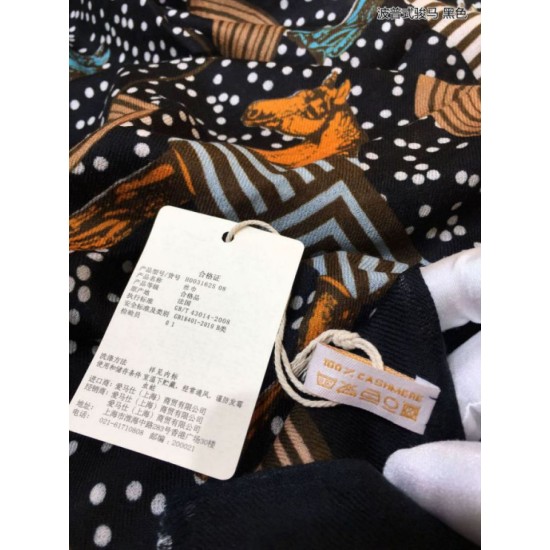 Replica Hermes Pop horse Cashmere Shawl 110 x 200 Black Replica Hermes Pop horse Cashmere Shawl 110 x 200 Black