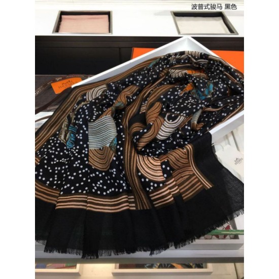 Replica Hermes Pop horse Cashmere Shawl 110 x 200 Black Replica Hermes Pop horse Cashmere Shawl 110 x 200 Black