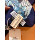 Fake Hermes Landscape Cashmere Silk Shawl 140 Blue Replica