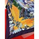 Fake Hermes Landscape Cashmere Silk Shawl 140 Blue Replica
