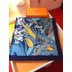 Fake Hermes Landscape Cashmere Silk Shawl 140 Blue Replica