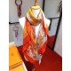Replica Hermes Landscape Cashmere Silk Shawl 140 Orange