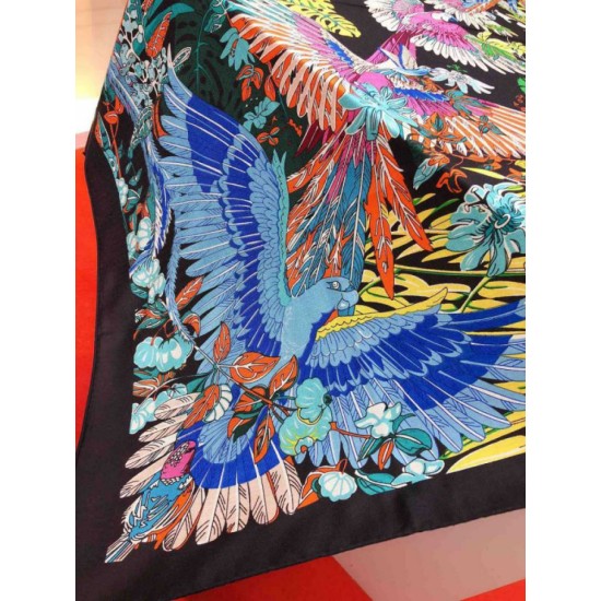 Replica Hermes Landscape Cashmere Silk Shawl 140 Black